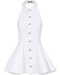 Balmain - A-Line Backless Poplin Dress - Lyst