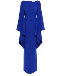 Safiyaa - Boat N Flared Belted Maxi Dress - Lyst