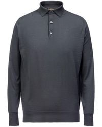 Loro Piana - Long-Sleeved Knitted Polo Shirt - Lyst