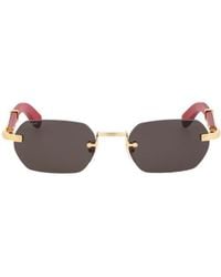 Cartier - Rectangle Frameless Sunglasses - Lyst