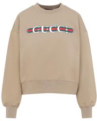 Gucci - Logo Printed Crewneck Sweatshirt - Lyst