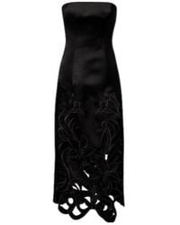 Leo - Rayna Floral-Appliqué Bustier Gown - Lyst