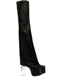 Rick Owens - 120Mm Thigh-Length Leather Boots - Lyst