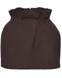 Magda Butrym - Mini Linen Skirt With Ruffled Waist - Lyst