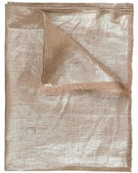 Brunello Cucinelli - Logo Patch Fringed Edge Scarf - Lyst