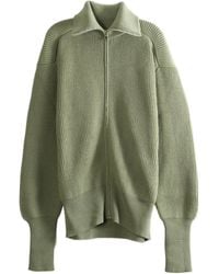 Rier - Ribbed-Knit Zip-Up Sweater - Lyst
