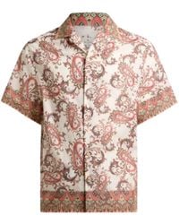 Etro - Easy-Fit Cotton Muslin Short-Sleeved Shirt With Paisley Print - Lyst