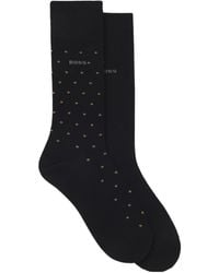 BOSS - Cotton Breathable Dotted Pattern Long Cotton Socks - Lyst