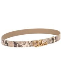 Chloé - Chloé Logo Buckle Leather Belt - Lyst
