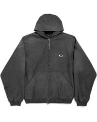 Balenciaga - Loop Sports Icon Embroidered Zipped Hoodie - Lyst