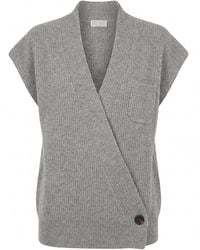 Brunello Cucinelli - Cashmere English Rib Wrap Cardigan - Lyst