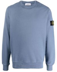 Stone Island - Logo-Patch Cotton Sweatshirt - Lyst