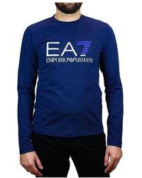 EA7 - Round-Necked T-Shirt - Lyst
