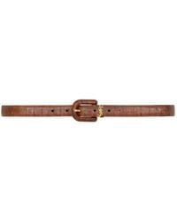 Saint Laurent - Cassandre Covered U Buckle Thin Belt - Lyst