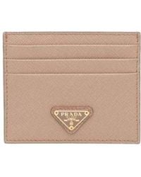 Prada - Logo Plaque Cardholder - Lyst