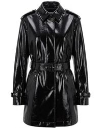 Gucci - Velvet Effect Leather Trench Coat - Lyst