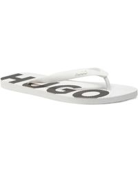 BOSS - Round-Toe Flat Sandals - Lyst