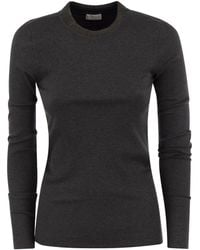 Brunello Cucinelli - Monili-Embellished Ribbed Knit Jumper - Lyst
