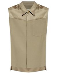 Ami Paris - Turn-Down Collar Sleeveless Shirt - Lyst