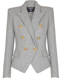 Balmain - Cotton Knit 6-Buttons Jacket - Lyst