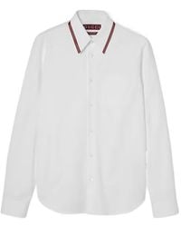 Gucci - Web Detailed Long-Sleeve Oxford Shirt - Lyst