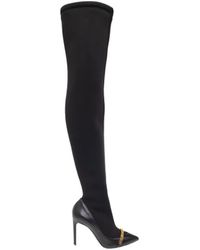 Moschino - Embossed-Logo 110Mm Leather Boots - Lyst