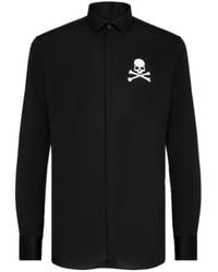 Philipp Plein - Skull Logo Long-Sleeved Shirt - Lyst