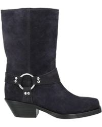 Isabel Marant - Square-Toe Block-Heel Denim Ankle Boots - Lyst