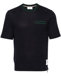 Thom Browne - Pointelle-Knit Crewneck T-Shirt - Lyst