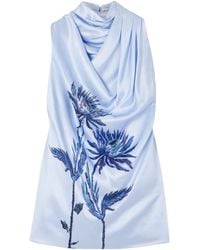 Altuzarra - Draped Floral-Print Silk-Satin Top - Lyst