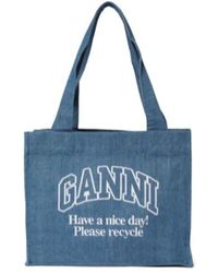 Ganni - Double Handle Shoulder Bag - Lyst