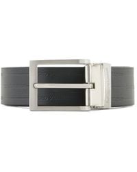 Emporio Armani - Reversible Leather Belt With Embossed Logo - Lyst
