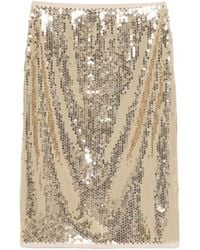 Prada - Sequinned Midi Skirt - Lyst