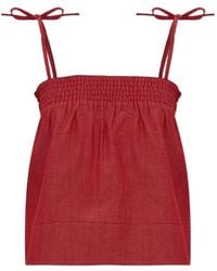 A.P.C. - Smocked Strap Top - Lyst