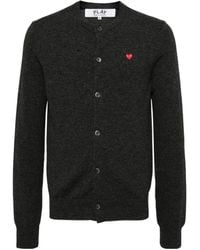 Comme des Garçons - Play Small Heart Patch Knitted Cardigan - Lyst