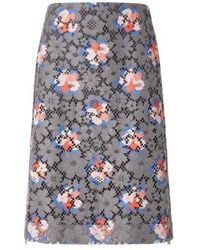 Fendi - Daisy Printed Lace Midi Skirt - Lyst
