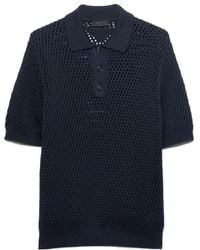 Prada - Knitted Polo Shirt - Lyst