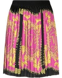 Versace Jeans Couture - Couture Barocco Print Pleated Mini Skirt - Lyst