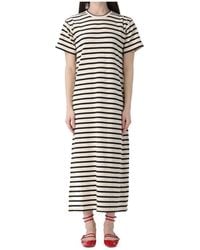 Jil Sander - Striped Short Sleeve Dress - Lyst