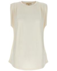 Michael Kors - Michael Crewneck Pleated Sleeveless Top - Lyst