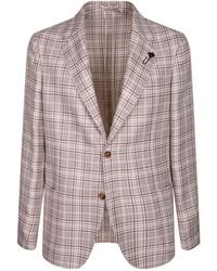Lardini - Checked Single-Breasted Blazer - Lyst