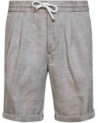 Brunello Cucinelli - Pleated Drawstring Shorts - Lyst