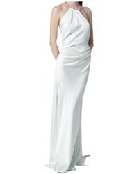 Victoria Beckham - Aloe-Coloured Long Dress With Chain Detail - Lyst