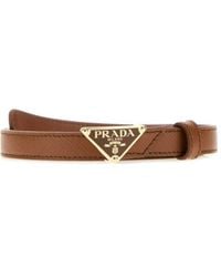 Prada - Logo Plaque Buckled Belt - Lyst