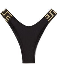 Versace - Greca-Pattern Printed Thong Bikini Bottoms - Lyst
