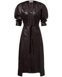 Victoria Beckham - Leather Midi Dress - Lyst