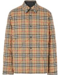 Burberry - Logo Embroidered Quilted Jacket - Lyst