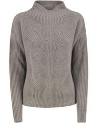 Herno - Textured Mock-Neck Knitted Jumper - Lyst