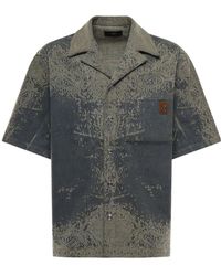 Amiri - Paisley Denim Short Sleeve Shirt - Lyst
