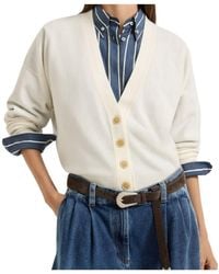 Brunello Cucinelli - V-Neck Long Sleeved Cardigan - Lyst